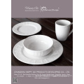 16PCS em relevo Ceramic Porcelain Dinner Set